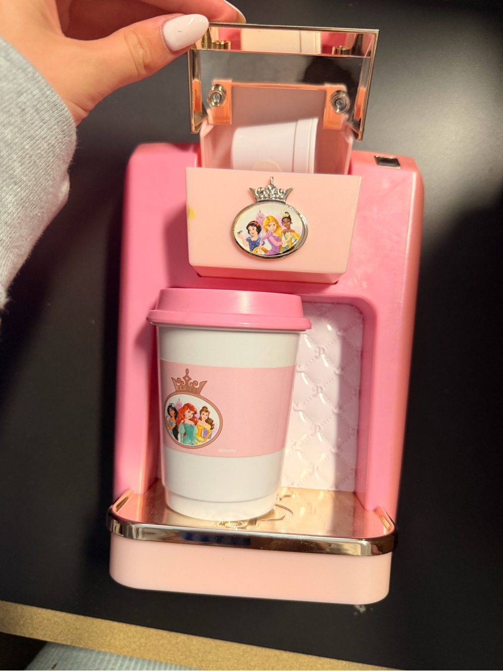 Disney Pink Princess Kids Toy Coffee Maker Playset
